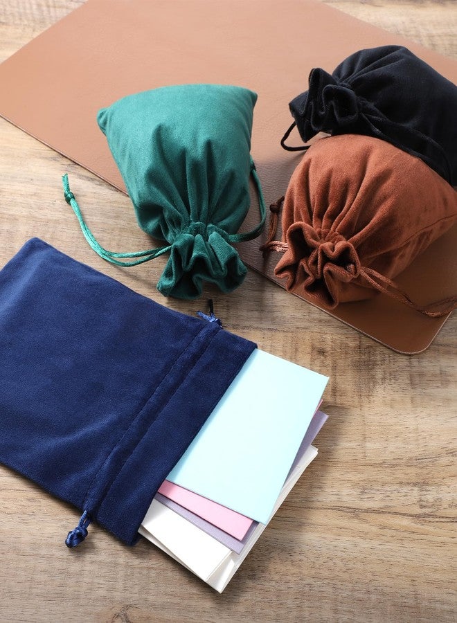 Alrhso 4Pcs Velvet Bags with Drawstrings Velvet Drawstring Bags Pouches Velvets Gift Bag 6.2"x7.8" Fabric Cloth Bag Package Cloth Gift Pouches Jewelry Velvets Bages for Wedding Party Candy - Image 5